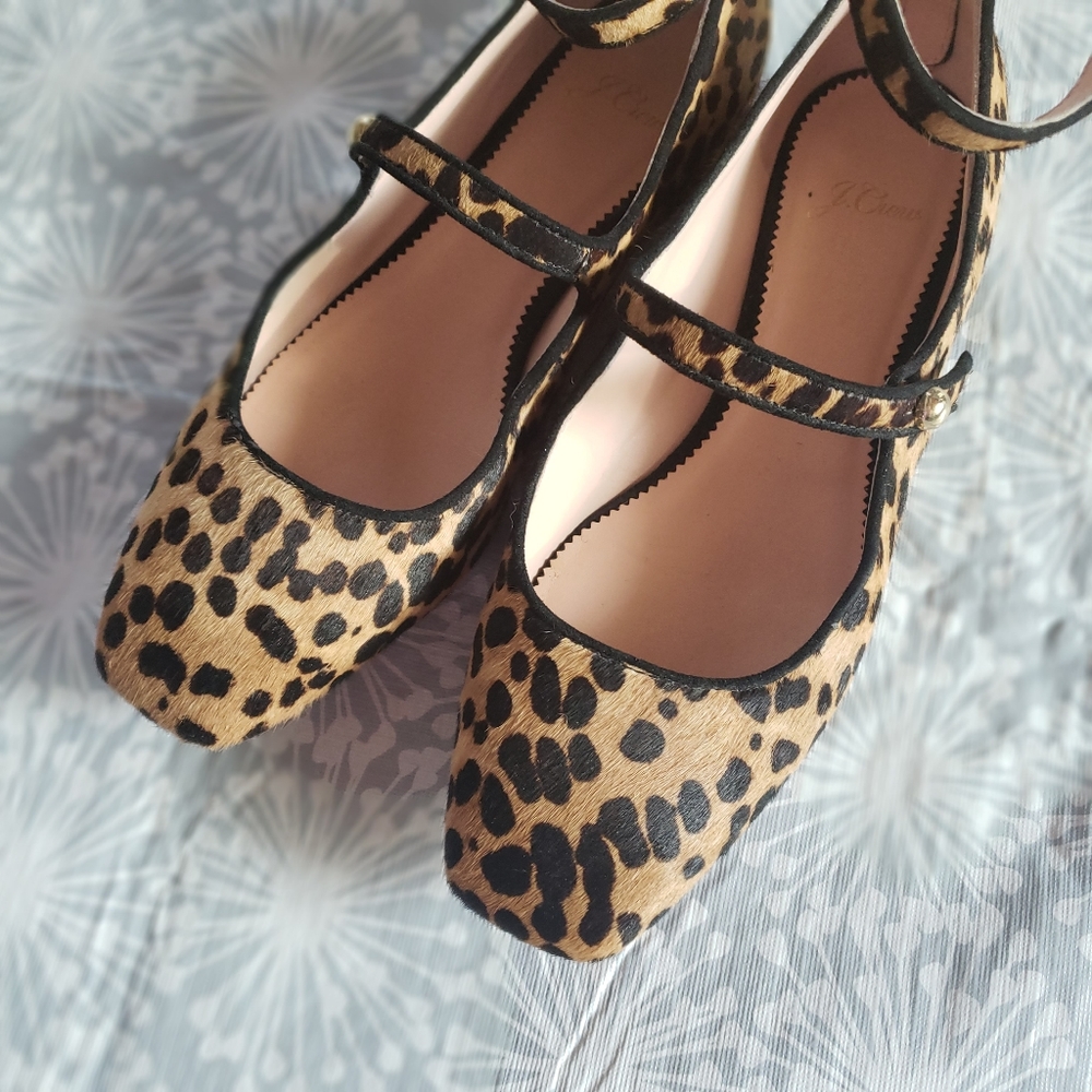 J Crew Ballet Flats with Ankle Straps Sz. 8